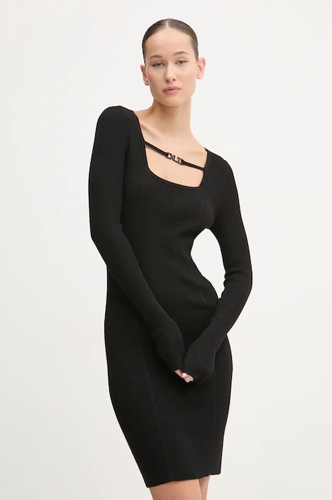 Karl Lagerfeld Jeans rochie culoarea negru, mini, mulată, 246J1304