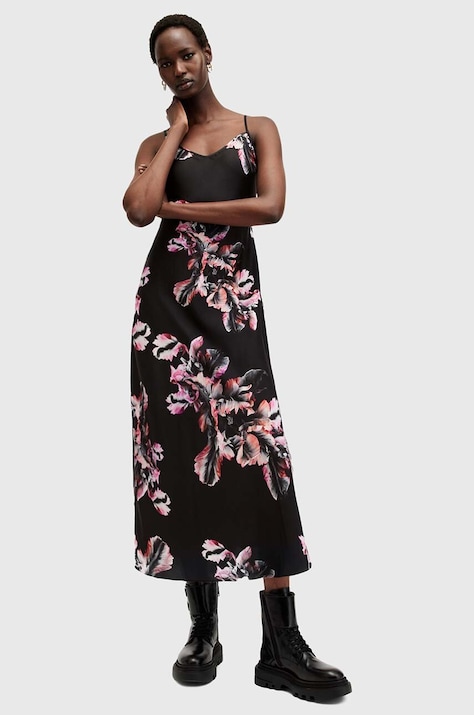 AllSaints rochie BRYONY culoarea negru, maxi, dreaptă, W226DB