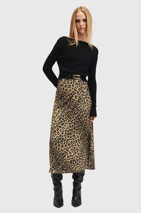 AllSaints rochie si pulover HERA culoarea negru, midi, dreaptă, W322DA