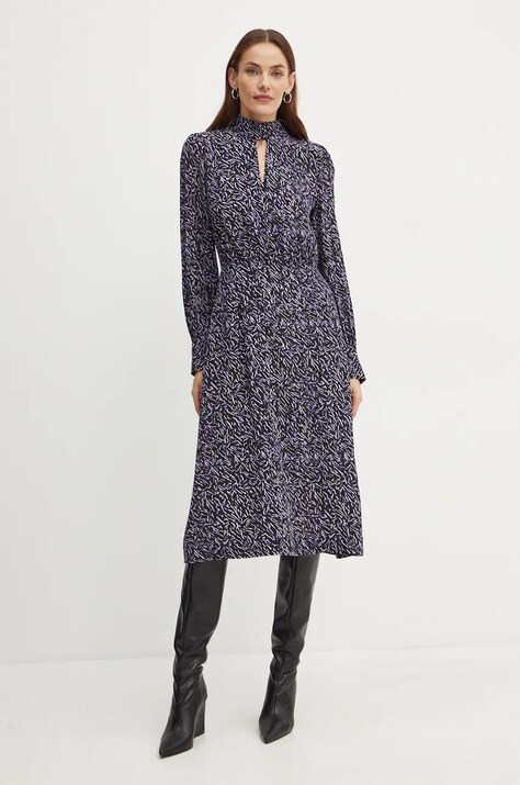 Karl Lagerfeld rochie culoarea negru, midi, evazată, 246W1303