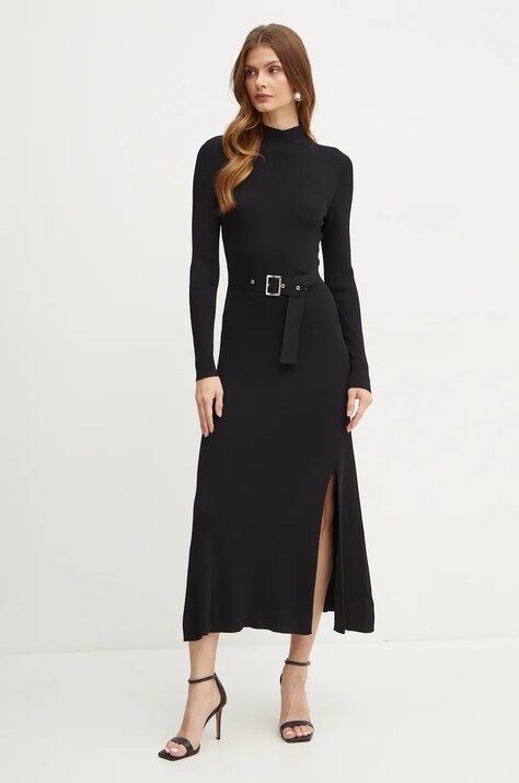 Karl Lagerfeld rochie culoarea negru, maxi, evazată, 246W1321