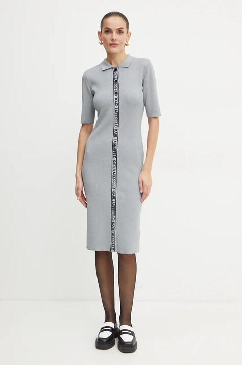 Karl Lagerfeld rochie culoarea gri, mini, mulată, 246W1325