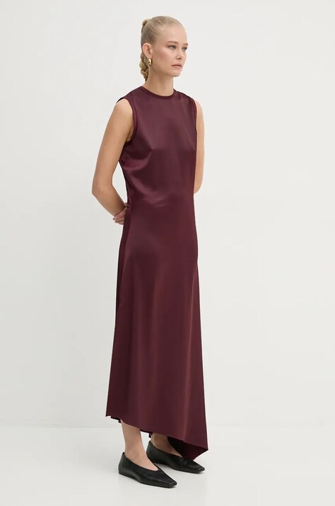 AERON rochie culoarea bordo, maxi, evazată, DR553535