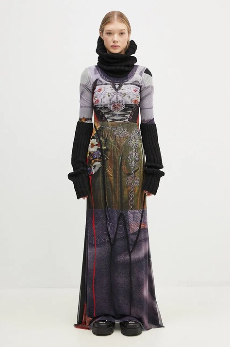 Сукня з домішкою вовни Ottolinger Mesh Turtleneck Dress maxi облягаюча 1010302721