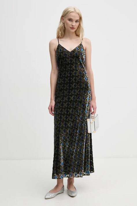 DIANE VON FURSTENBERG rochie culoarea verde, maxi, evazată, DVFDS3S006