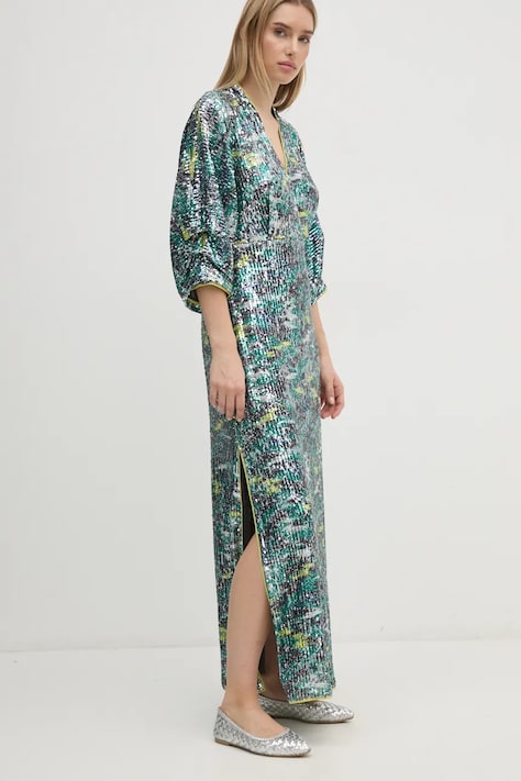 DIANE VON FURSTENBERG rochie culoarea verde, maxi, dreaptă, DVFGL3S006