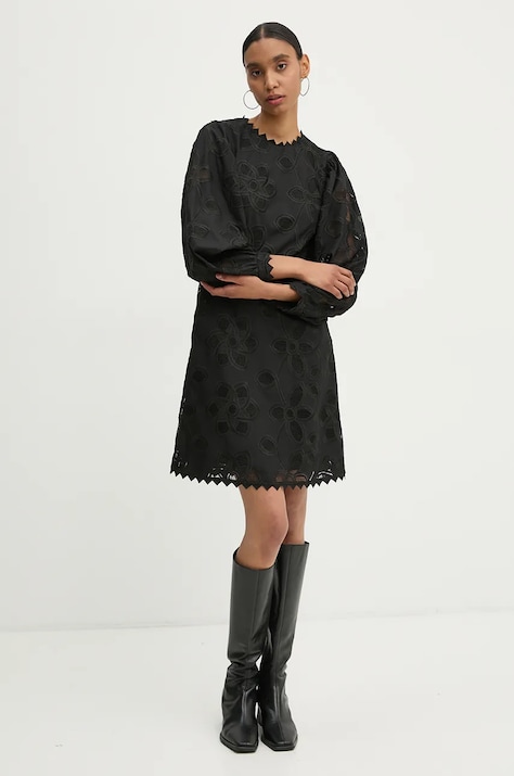 MUNTHE rochie MELINIS culoarea negru, mini, evazată, 1307.24129