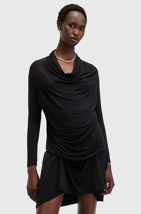 AllSaints rochie AMEI DRESS culoarea negru, mini, dreaptă, W022DB