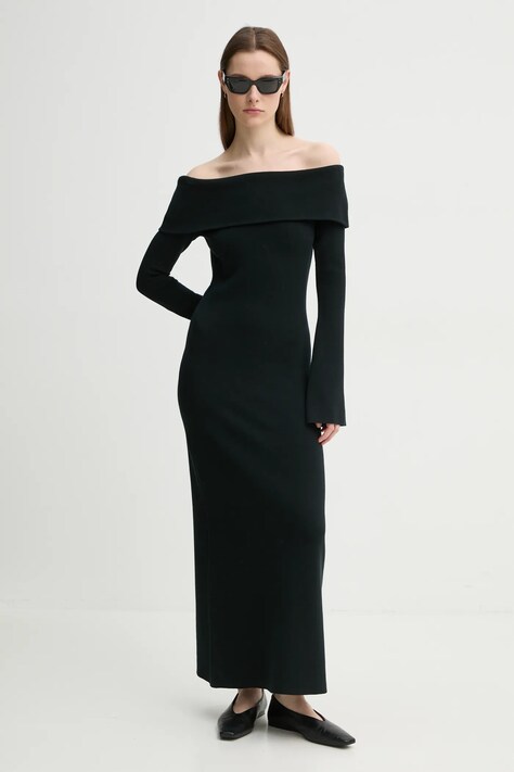 By Malene Birger rochie BENNIE culoarea negru, maxi, evazată, 103115