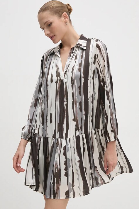 Sandro Ferrone rochie culoarea bej, mini, evazată, SFS32YBEMATTIA