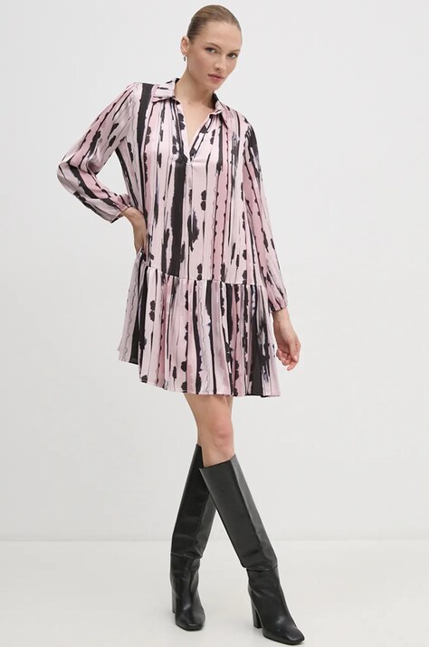Sandro Ferrone rochie culoarea roz, mini, evazată, SFS32YBEMATTIA