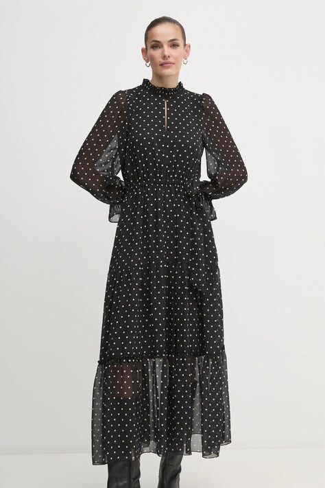 OUI rochie culoarea negru, maxi, evazată, 90064