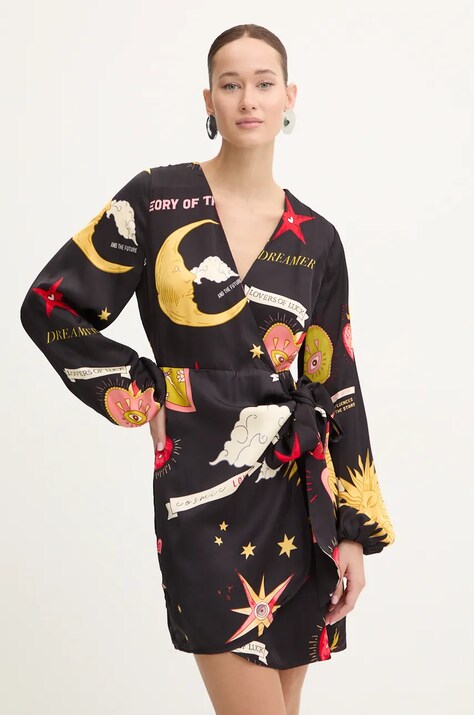 Never Fully Dressed rochie Mini Vienna culoarea negru, mini, mulată, NFDDR1711