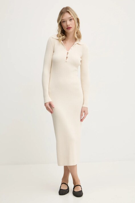 Abercrombie & Fitch rochie culoarea bej, midi, mulată, KI159-4763