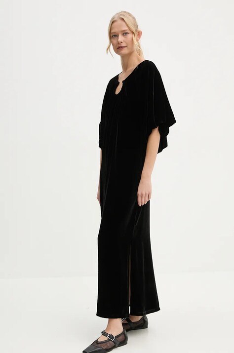 By Malene Birger rochie din amestec de matase ROSAE culoarea negru, maxi, dreaptă, Q72634002