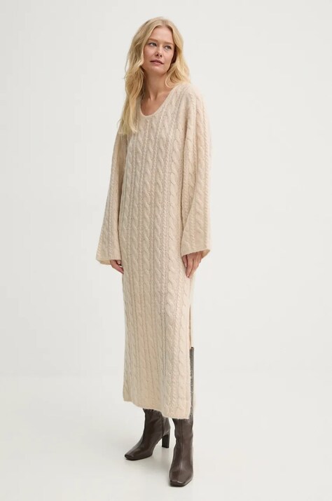 By Malene Birger rochie din lana LOVELLA culoarea bej, midi, dreaptă, Q72574001