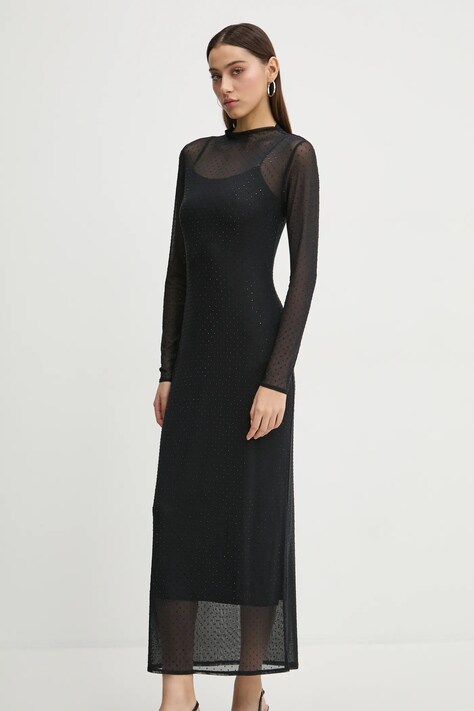 Šaty Abercrombie & Fitch černá barva, maxi, KI159-5081