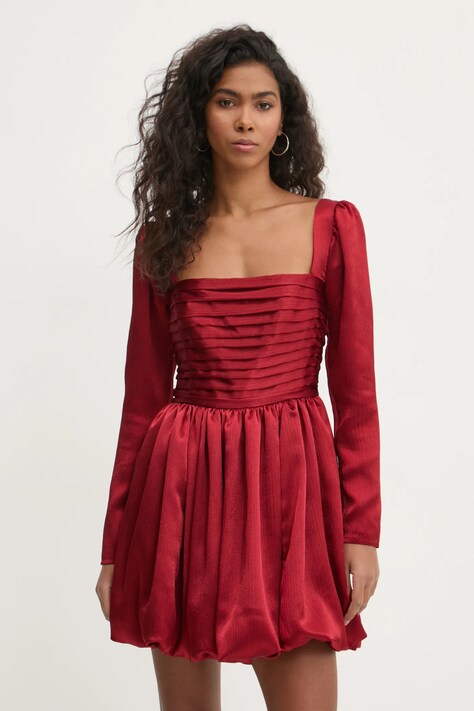 Šaty Abercrombie & Fitch červená barva, mini, KI159-5085