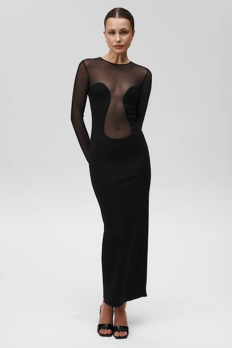 Undress Code Sukienka Sleek Silhouette Dress kolor czarny maxi dopasowana 731