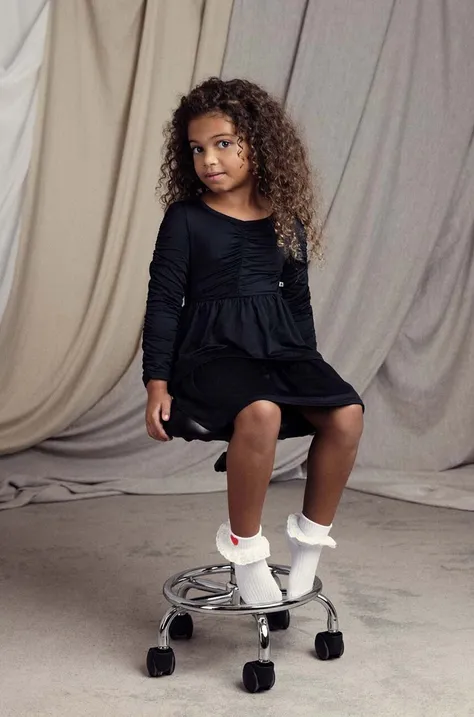 Otroška obleka Mini Rodini črna barva