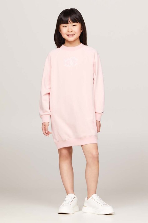 Дитяча сукня Tommy Hilfiger колір рожевий mini oversize KG0KG08261