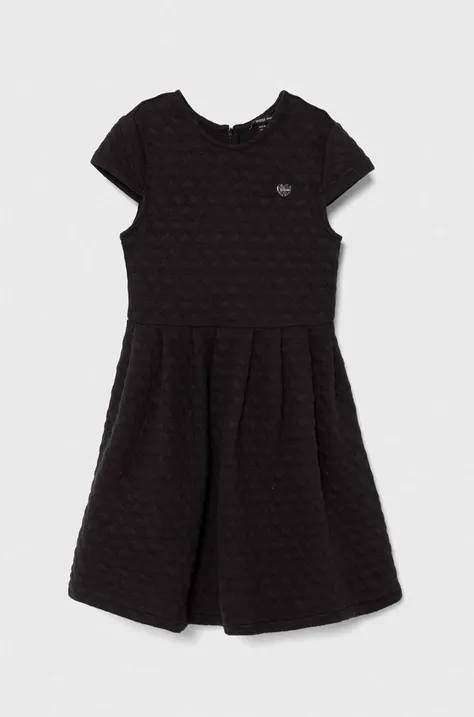 Dievčenské šaty Guess čierna farba, mini, áčkový strih, J4YK09 KCBX0