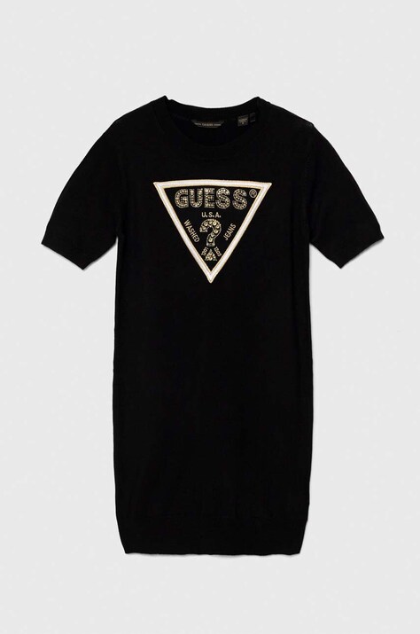 Детское платье Guess цвет чёрный mini прямое J4YK18 Z2NQ2