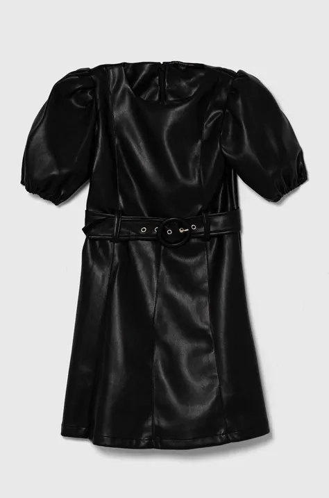 Dievčenské šaty Guess čierna farba, mini, áčkový strih, J4YK21 WE8D0