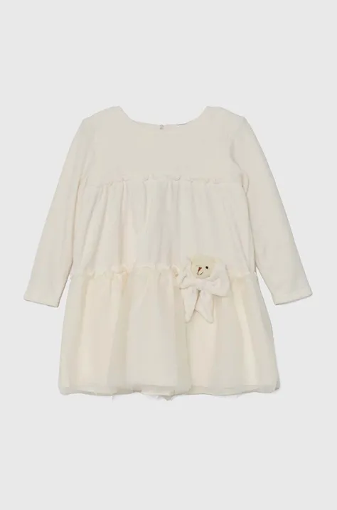 Dievčenské šaty Jamiks LISBETH biela farba, mini, áčkový strih, JZH094