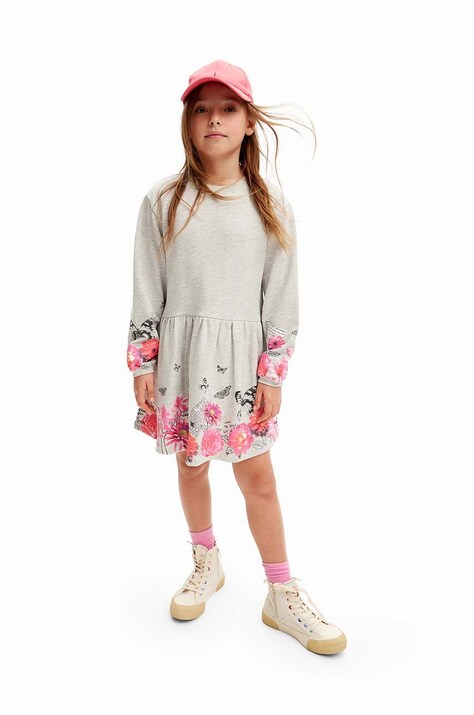 Desigual rochie fete culoarea bej, mini, evazată, 24WGVK09