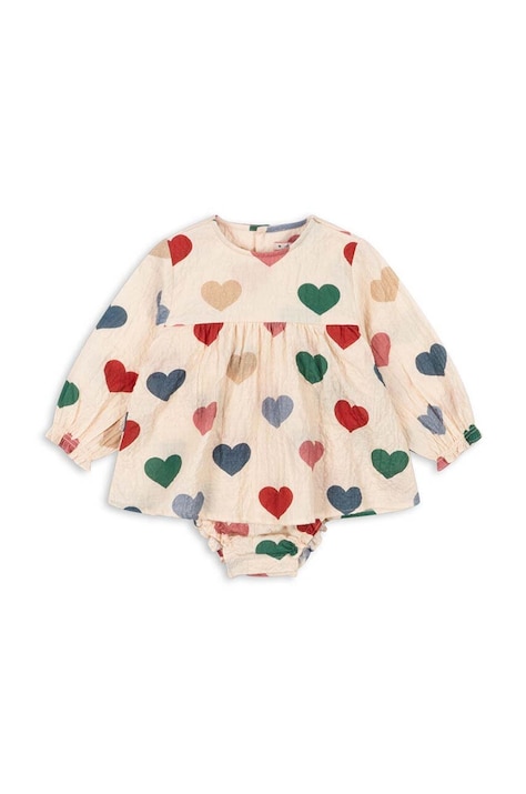 Konges Sløjd baba ruha ELIN ROMPER GOTS bézs, mini, harang alakú, KS101498