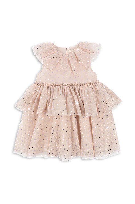 Dívčí šaty Konges Sløjd FAIRY DRESS béžová barva, mini, KS101513