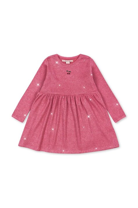 Konges Sløjd rochie ROLI DRESS culoarea roz, mini, evazată, KS101654