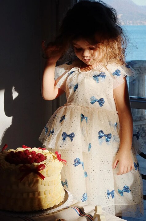 Дитяча сукня Konges Sløjd YVONNE FAIRY DRESS колір бежевий mini розкльошена KS101758