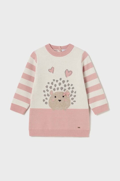 Mayoral rochie bebe culoarea roz, mini, dreaptă, 2918