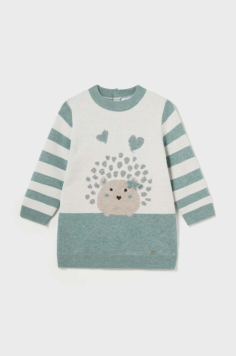 Бебешка рокля Mayoral в тюркоазено къса със стандартна кройка 2918