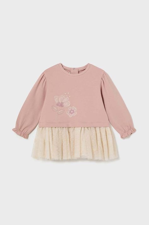 Детска рокля Mayoral в розово къса разкроена 2919