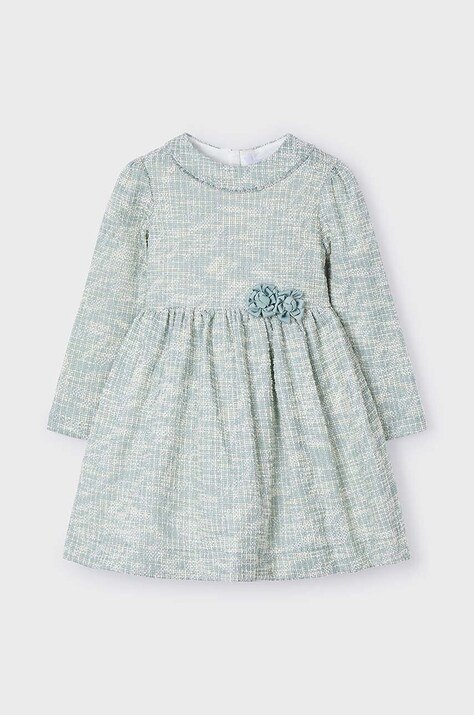 Детское платье Mayoral цвет бирюзовый mini расклешённое 4916