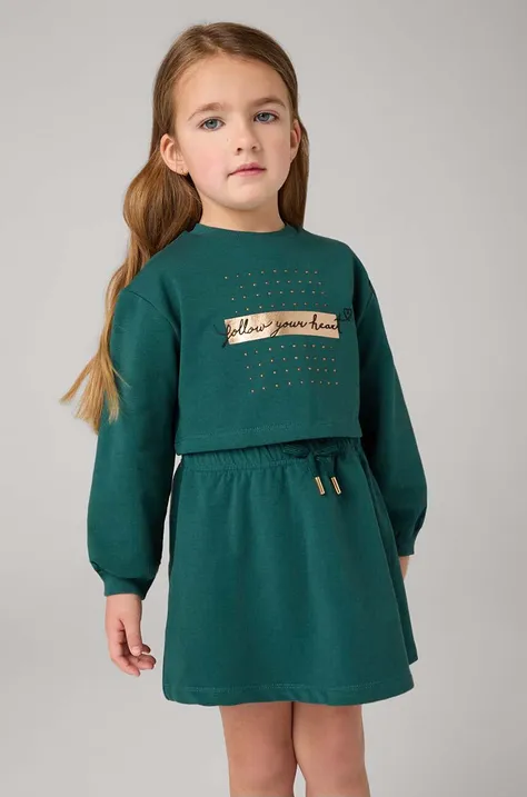 Детское платье и кофта Mayoral цвет зелёный mini прямое 4927