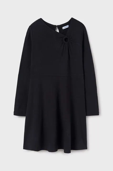 Mayoral sukienka dziecięca kolor czarny mini prosta 7985