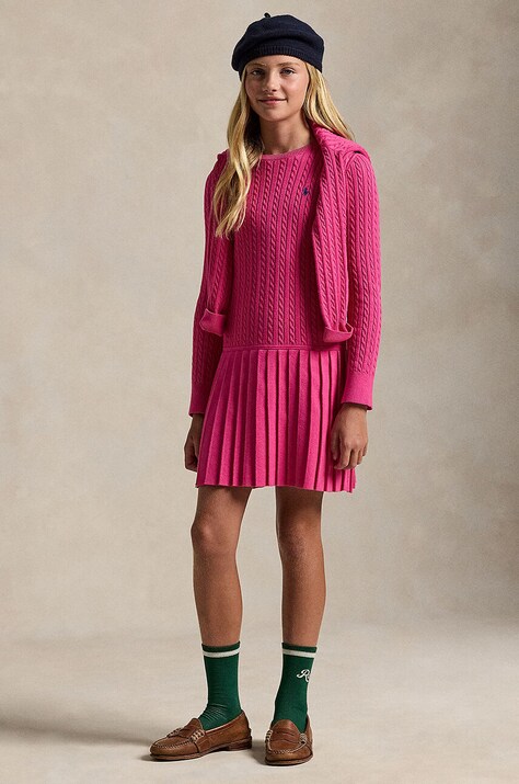 Polo Ralph Lauren gyerek ruha rózsaszín, mini, harang alakú, 313950782001