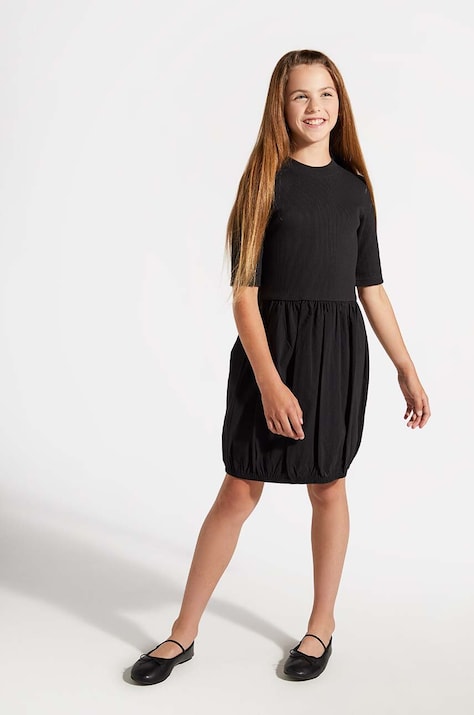 Coccodrillo rochie fete culoarea negru, mini, dreaptă, BACK TO SCHOOL GIRL