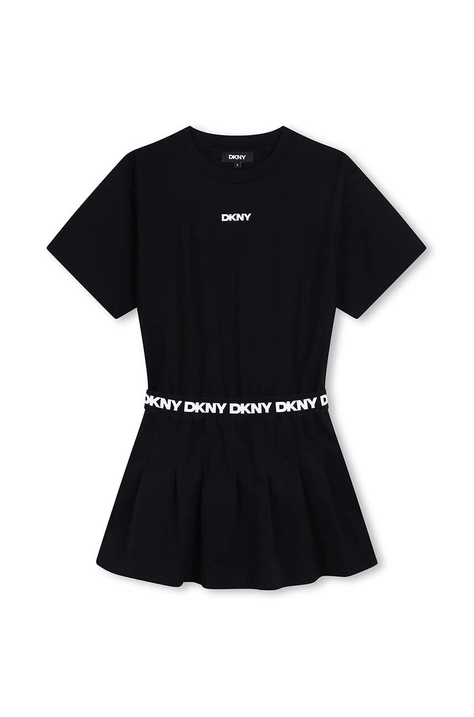 Дитяча сукня Dkny колір чорний mini розкльошена D62018