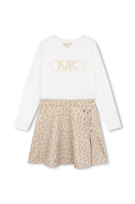 Michael Kors rochie fete culoarea bej, mini, evazată, R30171