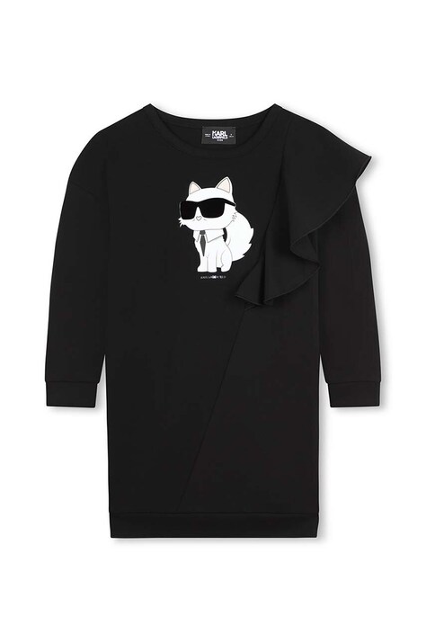 Karl Lagerfeld rochie fete culoarea negru, mini, dreaptă, Z30181
