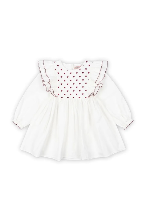 Дитяча бавовняна сукня Konges Sløjd COEUR DRESS GOTS колір білий mini розкльошена KS101933