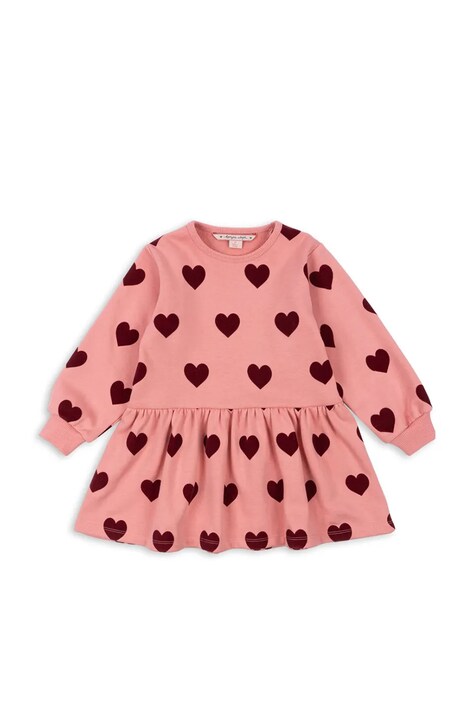 Konges Sløjd rochie fete LOU SWEAT DRESS OCS culoarea roz, mini, evazată, KS102019