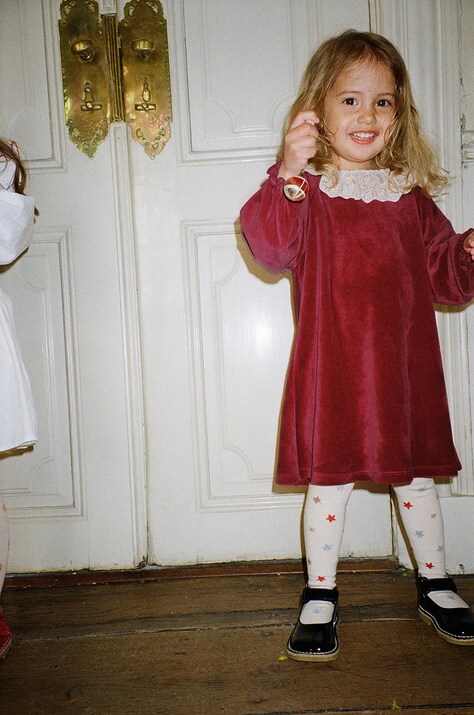 Konges Sløjd rochie fete VENOLA DRESS GRS culoarea rosu, mini, evazată, KS102136