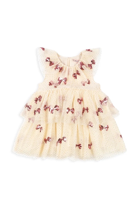 Dievčenské šaty Konges Sløjd YVONNE FAIRY DRESS béžová farba, mini, áčkový strih, KS102156
