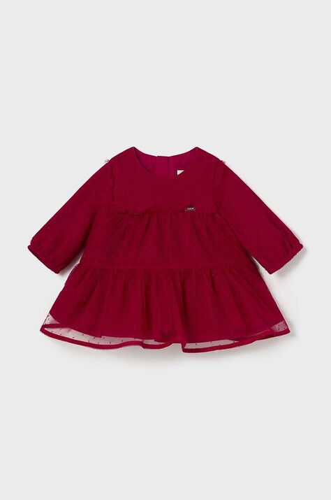Mayoral Newborn rochie bebe culoarea rosu, mini, evazată, 2805